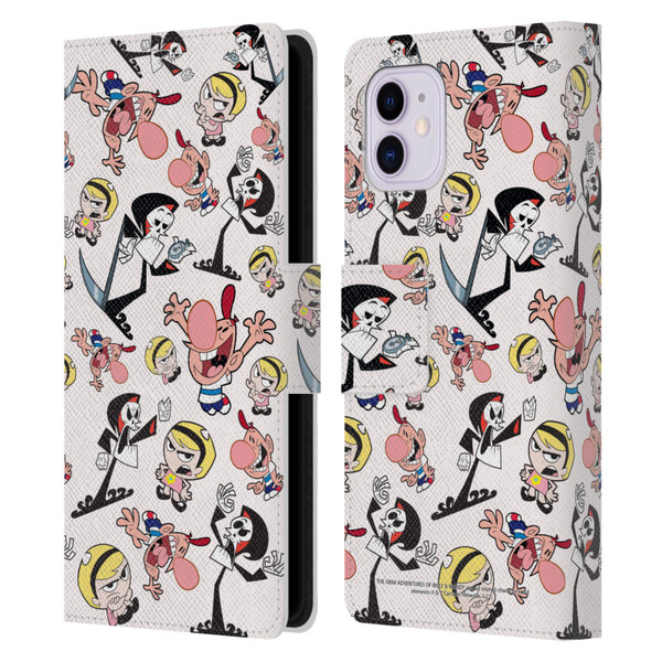 The Grim Adventures of Billy & Mandy Graphics Icons Leather Book Wallet Case Cover For Apple iPhone 11