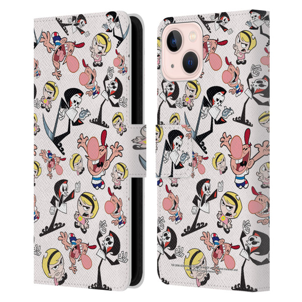 The Grim Adventures of Billy & Mandy Graphics Icons Leather Book Wallet Case Cover For Apple iPhone 13