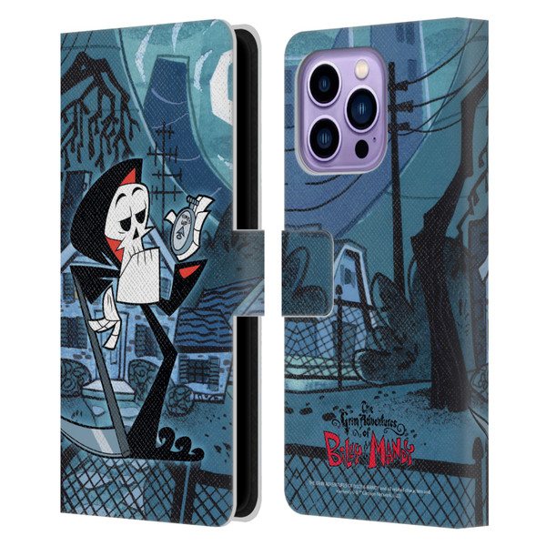 The Grim Adventures of Billy & Mandy Graphics Grim Leather Book Wallet Case Cover For Apple iPhone 14 Pro Max