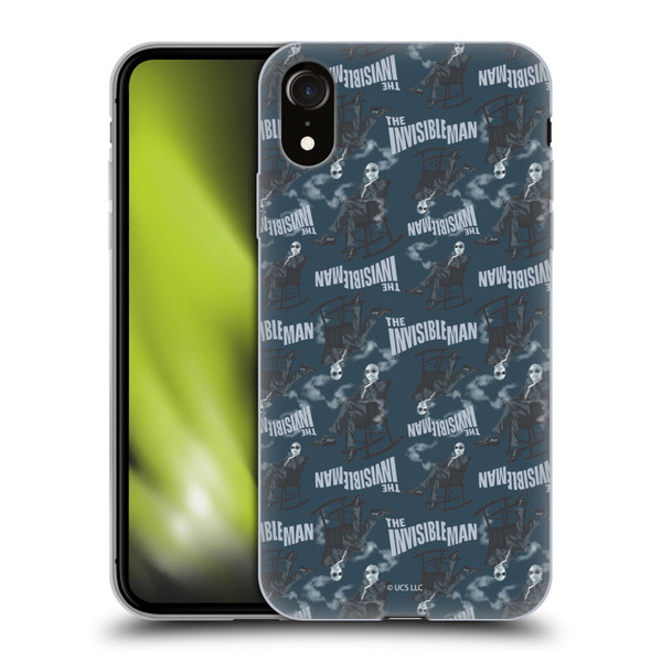 Universal Monsters The Invisible Man Pattern Blue Soft Gel Case for Apple iPhone XR
