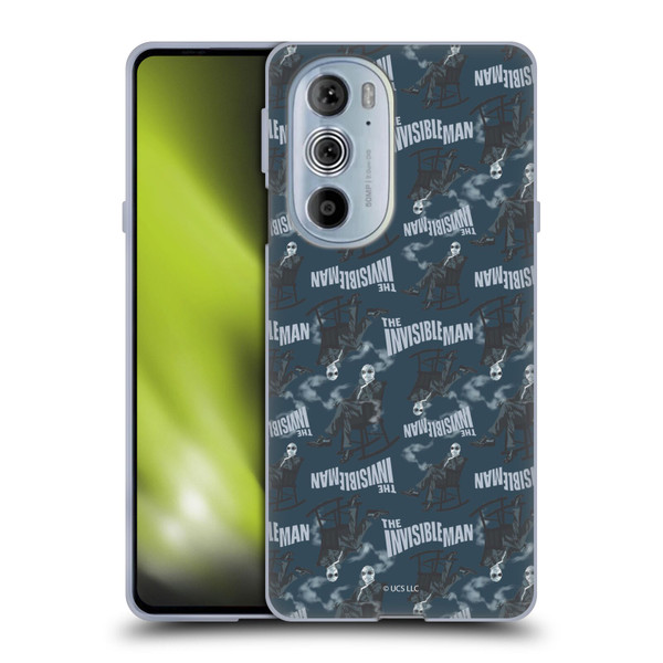 Universal Monsters The Invisible Man Pattern Blue Soft Gel Case for Motorola Edge X30