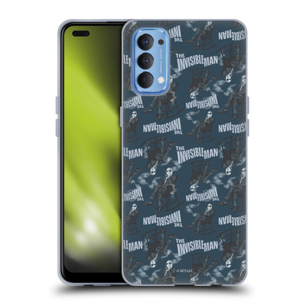 Universal Monsters The Invisible Man Pattern Blue Soft Gel Case for OPPO Reno 4 5G