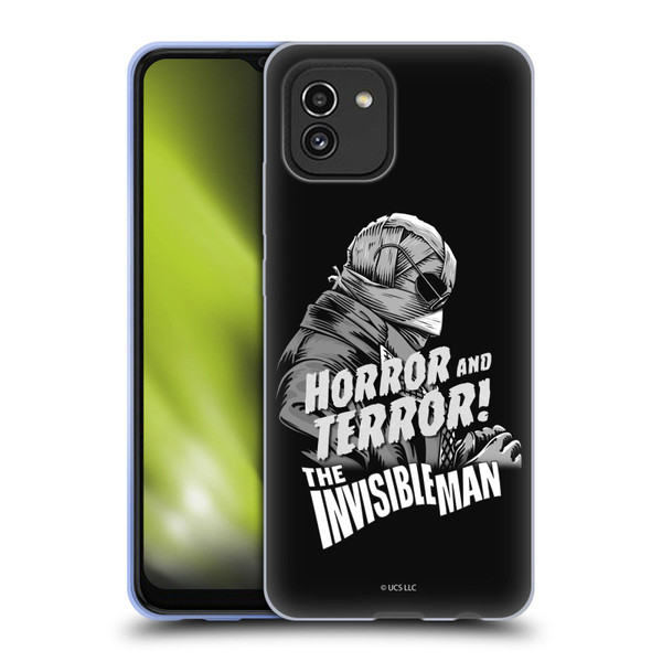Universal Monsters The Invisible Man Horror And Terror Soft Gel Case for Samsung Galaxy A03 (2021)