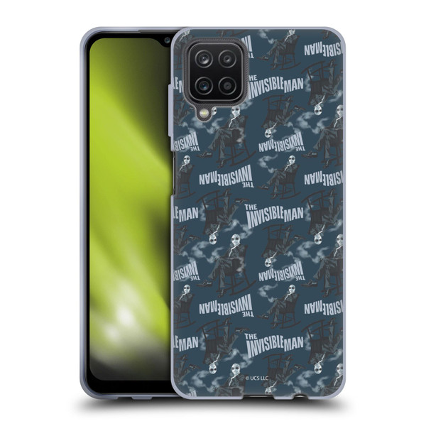 Universal Monsters The Invisible Man Pattern Blue Soft Gel Case for Samsung Galaxy A12 (2020)
