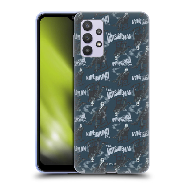 Universal Monsters The Invisible Man Pattern Blue Soft Gel Case for Samsung Galaxy A32 5G / M32 5G (2021)
