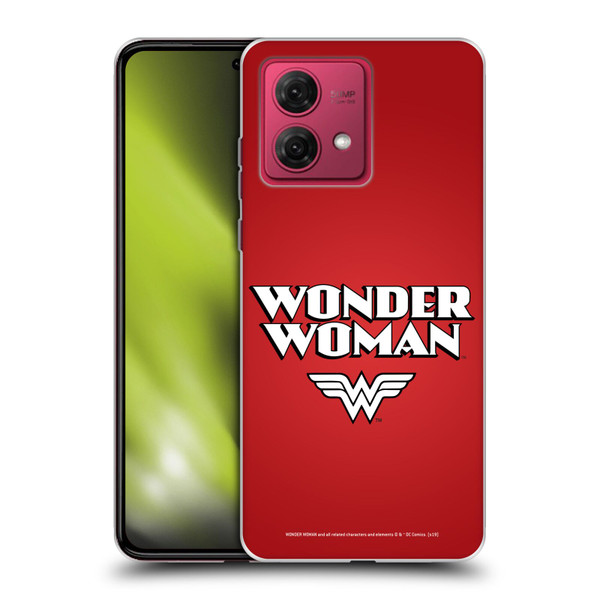 Wonder Woman DC Comics Logos Text Soft Gel Case for Motorola Moto G84 5G