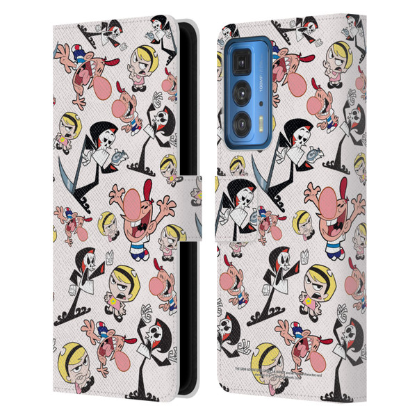 The Grim Adventures of Billy & Mandy Graphics Icons Leather Book Wallet Case Cover For Motorola Edge 20 Pro