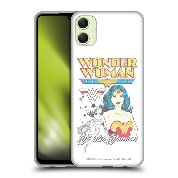 Wonder Woman DC Comics Vintage Art White Soft Gel Case for Samsung Galaxy A05