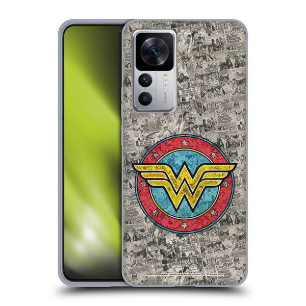 Wonder Woman DC Comics Vintage Art Comics Logo Soft Gel Case for Xiaomi 12T 5G / 12T Pro 5G / Redmi K50 Ultra 5G