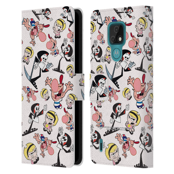 The Grim Adventures of Billy & Mandy Graphics Icons Leather Book Wallet Case Cover For Motorola Moto E7