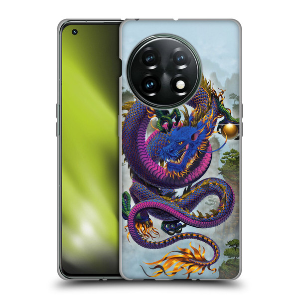 Vincent Hie Graphics Good Fortune Dragon Blue Soft Gel Case for OnePlus 11 5G