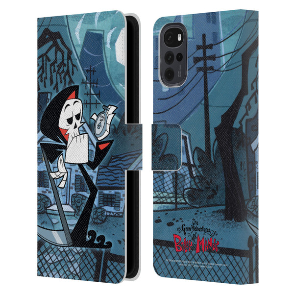 The Grim Adventures of Billy & Mandy Graphics Grim Leather Book Wallet Case Cover For Motorola Moto G22