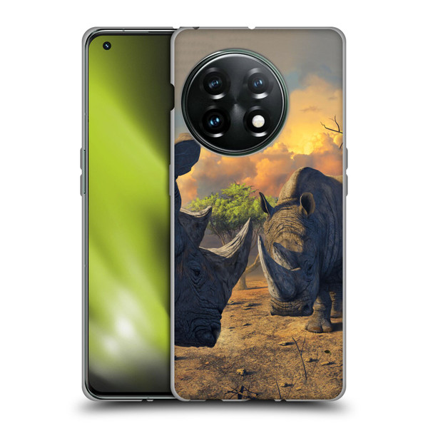 Vincent Hie Key Art Rhino Stand Off Soft Gel Case for OnePlus 11 5G