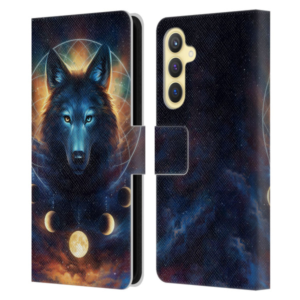 Jonas "JoJoesArt" Jödicke Wildlife 2 Dreamcatcher Wolf Leather Book Wallet Case Cover For Samsung Galaxy S23 FE 5G