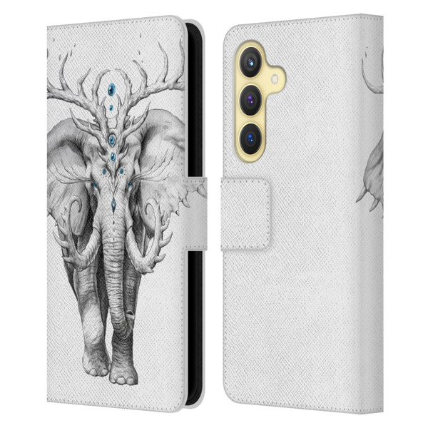 Jonas "JoJoesArt" Jödicke Wildlife 2 Elephant Soul Leather Book Wallet Case Cover For Samsung Galaxy S24 5G