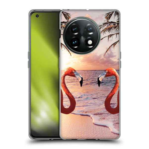 Random Galaxy Mixed Designs Flamingos & Palm Trees Soft Gel Case for OnePlus 11 5G