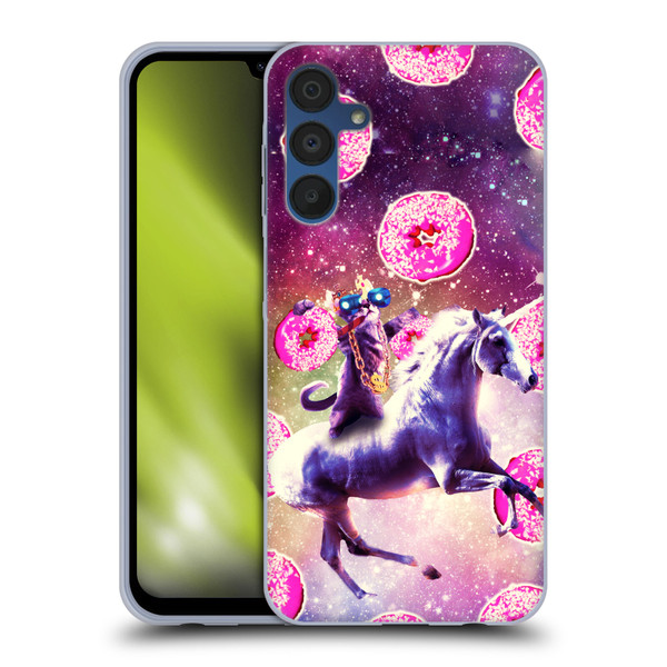 Random Galaxy Mixed Designs Thug Cat Riding Unicorn Soft Gel Case for Samsung Galaxy A15