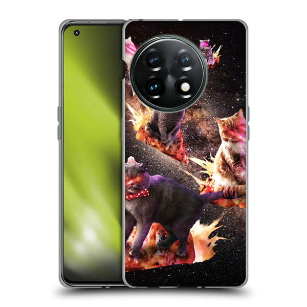 Random Galaxy Space Cat Fire Pizza Soft Gel Case for OnePlus 11 5G