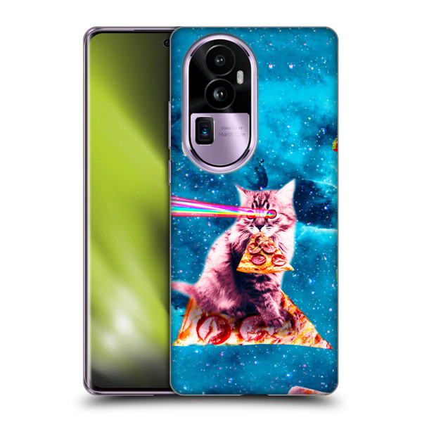 Random Galaxy Space Cat Lazer Eye & Pizza Soft Gel Case for OPPO Reno10 Pro+