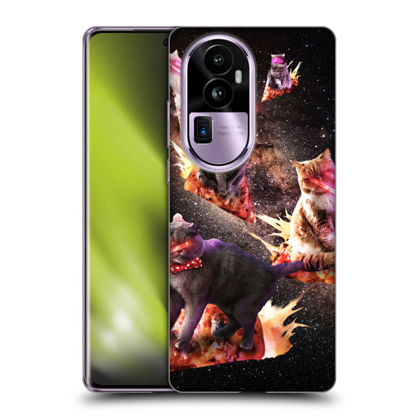 Random Galaxy Space Cat Fire Pizza Soft Gel Case for OPPO Reno10 Pro+
