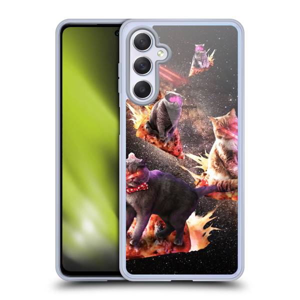Random Galaxy Space Cat Fire Pizza Soft Gel Case for Samsung Galaxy M54 5G