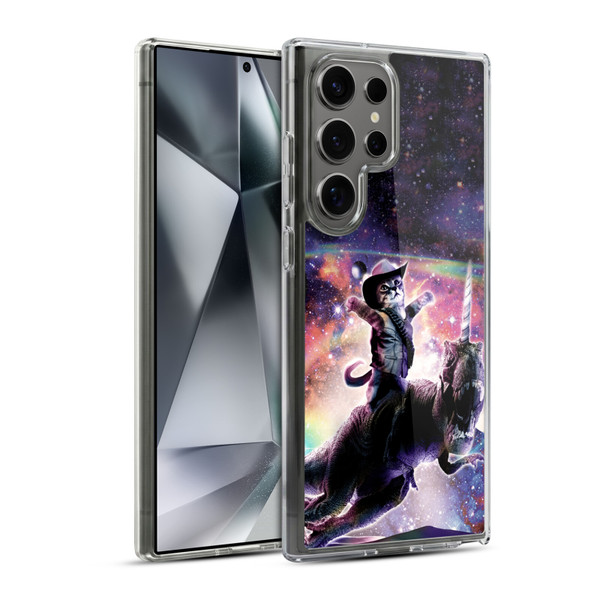 Random Galaxy Space Cat Dinosaur Unicorn Soft Gel Case for Samsung Galaxy S24 Ultra 5G & MagSafe