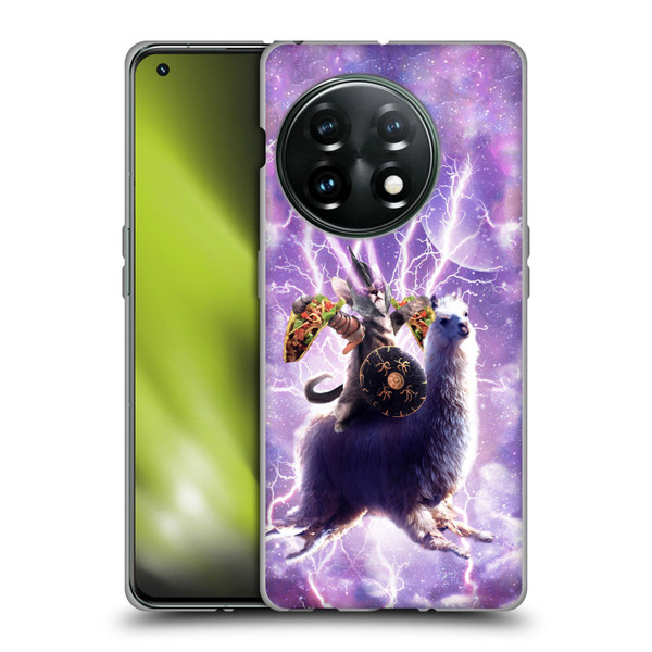 Random Galaxy Space Llama Lazer Cat & Tacos Soft Gel Case for OnePlus 11 5G