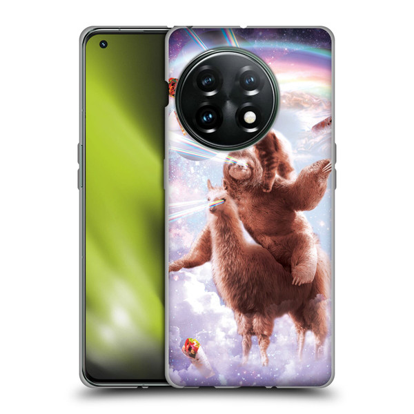 Random Galaxy Space Llama Sloth & Cat Lazer Eyes Soft Gel Case for OnePlus 11 5G