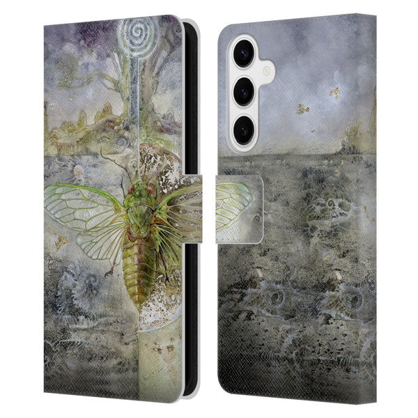 Stephanie Law Immortal Ephemera Cicada Leather Book Wallet Case Cover For Samsung Galaxy S24+ 5G