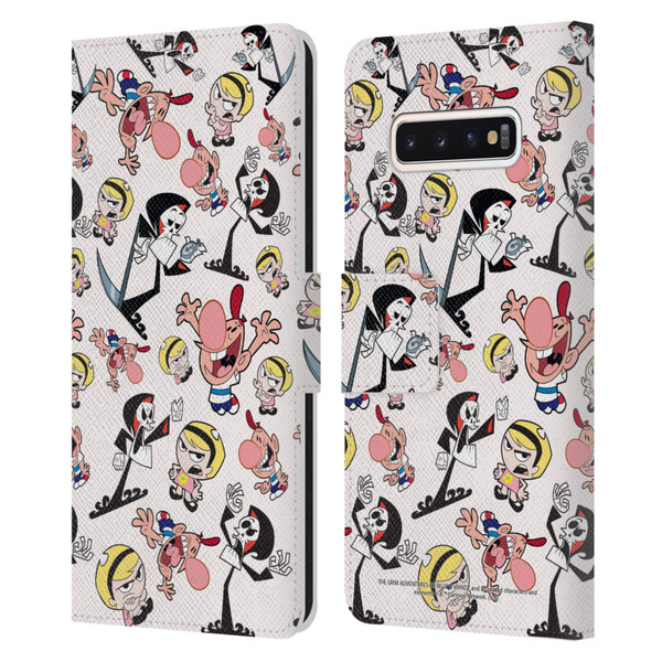 The Grim Adventures of Billy & Mandy Graphics Icons Leather Book Wallet Case Cover For Samsung Galaxy S10