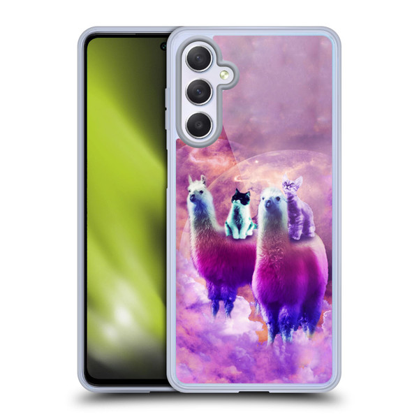 Random Galaxy Space Llama Kitty & Cat Soft Gel Case for Samsung Galaxy M54 5G