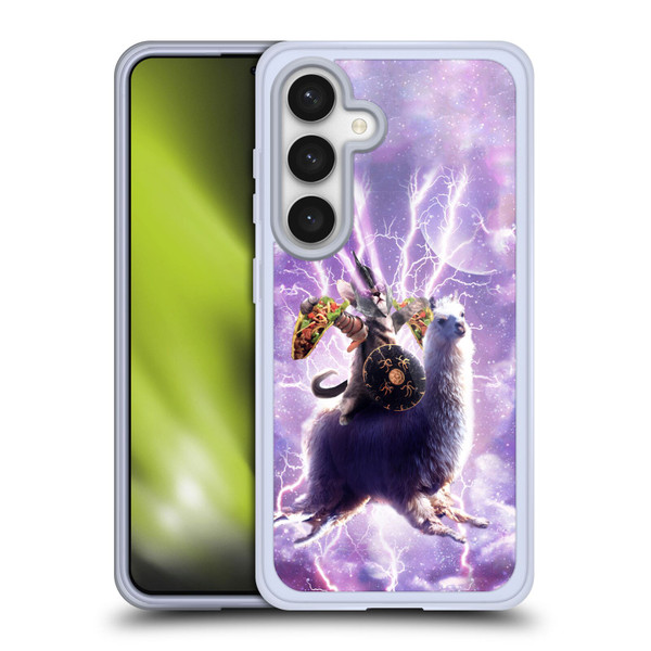 Random Galaxy Space Llama Lazer Cat & Tacos Soft Gel Case for Samsung Galaxy S24 5G