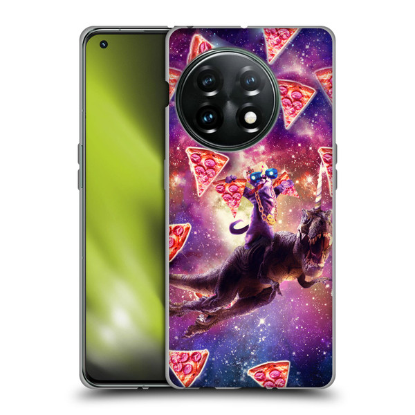 Random Galaxy Space Pizza Ride Thug Cat & Dinosaur Unicorn Soft Gel Case for OnePlus 11 5G
