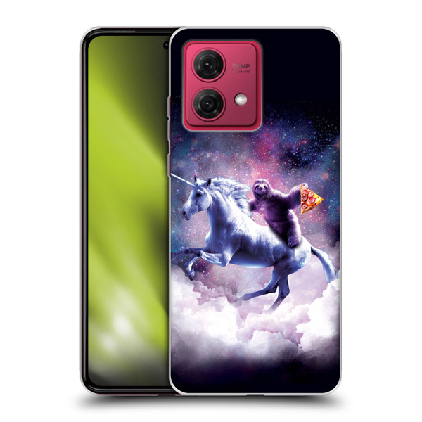 Random Galaxy Space Unicorn Ride Pizza Sloth Soft Gel Case for Motorola Moto G84 5G