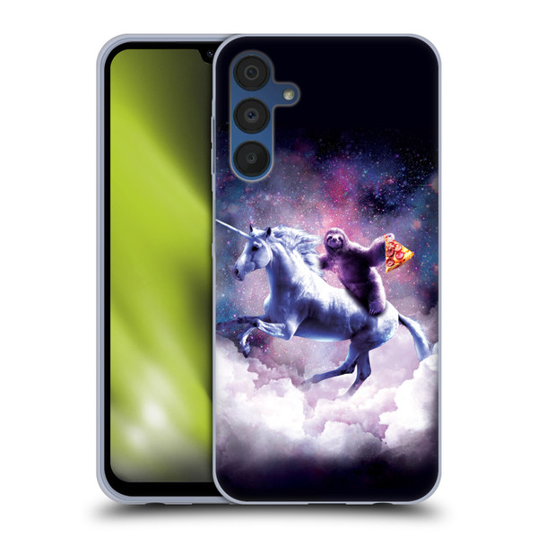 Random Galaxy Space Unicorn Ride Pizza Sloth Soft Gel Case for Samsung Galaxy A15
