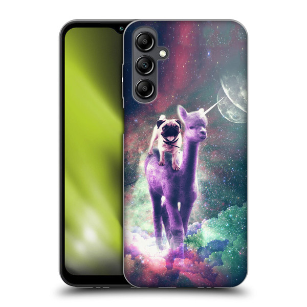 Random Galaxy Space Unicorn Ride Pug Riding Llama Soft Gel Case for Samsung Galaxy M14 5G