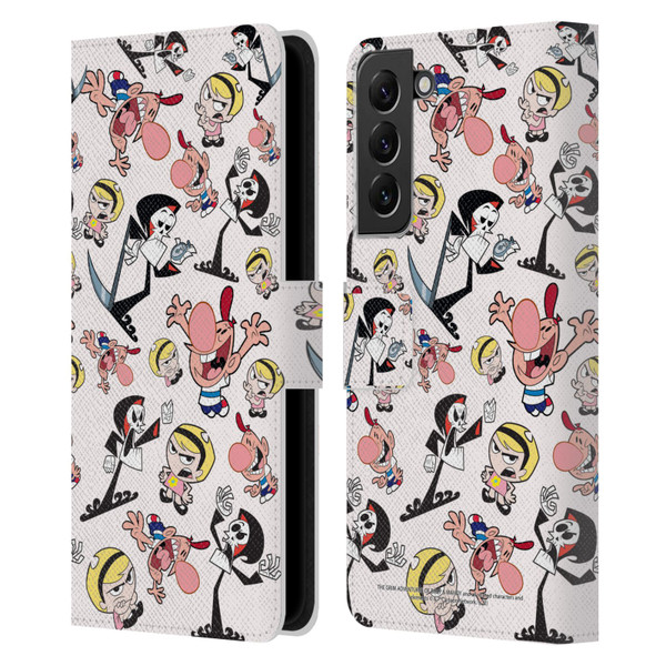 The Grim Adventures of Billy & Mandy Graphics Icons Leather Book Wallet Case Cover For Samsung Galaxy S22+ 5G