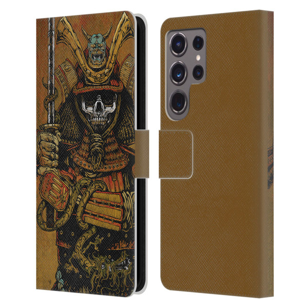 David Lozeau Colourful Grunge Samurai Leather Book Wallet Case Cover For Samsung Galaxy S24 Ultra 5G