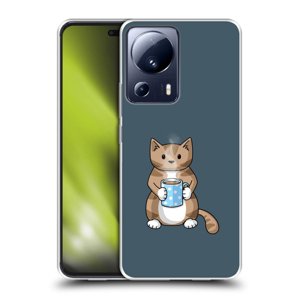 Beth Wilson Doodlecats Coffee Drinking Soft Gel Case for Xiaomi 13 Lite 5G