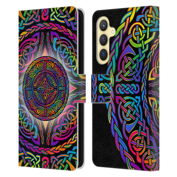 Beth Wilson Rainbow Celtic Knots Shield Leather Book Wallet Case Cover For Samsung Galaxy S23 FE 5G