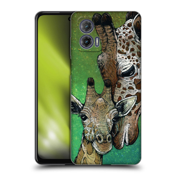 David Lozeau Colourful Art Giraffe Soft Gel Case for Motorola Moto G73 5G