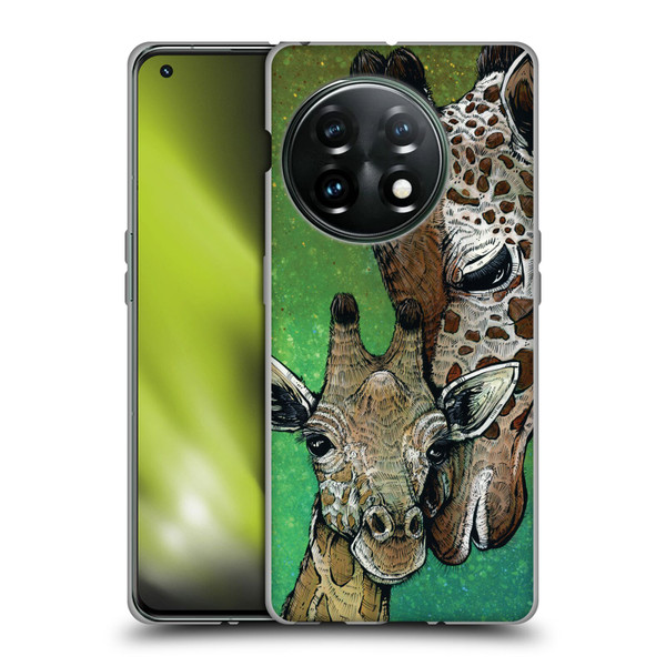 David Lozeau Colourful Art Giraffe Soft Gel Case for OnePlus 11 5G