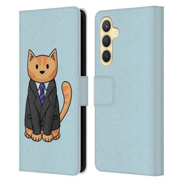 Beth Wilson Doodle Cats 2 Business Suit Leather Book Wallet Case Cover For Samsung Galaxy S23 FE 5G