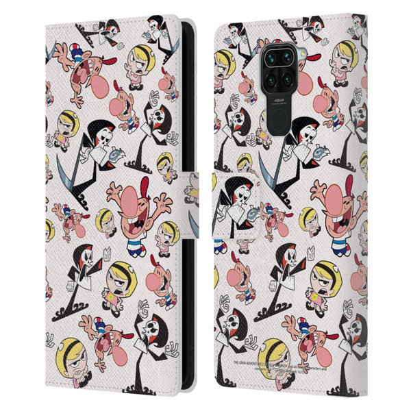 The Grim Adventures of Billy & Mandy Graphics Icons Leather Book Wallet Case Cover For Xiaomi Redmi Note 9 / Redmi 10X 4G