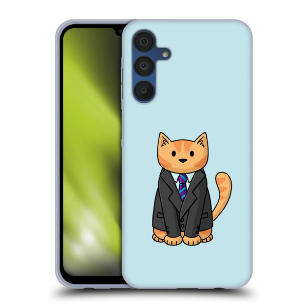 Beth Wilson Doodle Cats 2 Business Suit Soft Gel Case for Samsung Galaxy A15