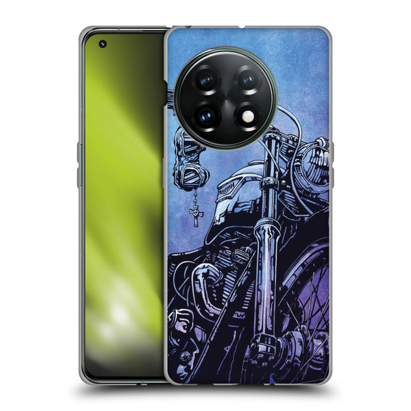 David Lozeau Skeleton Grunge Motorcycle Soft Gel Case for OnePlus 11 5G