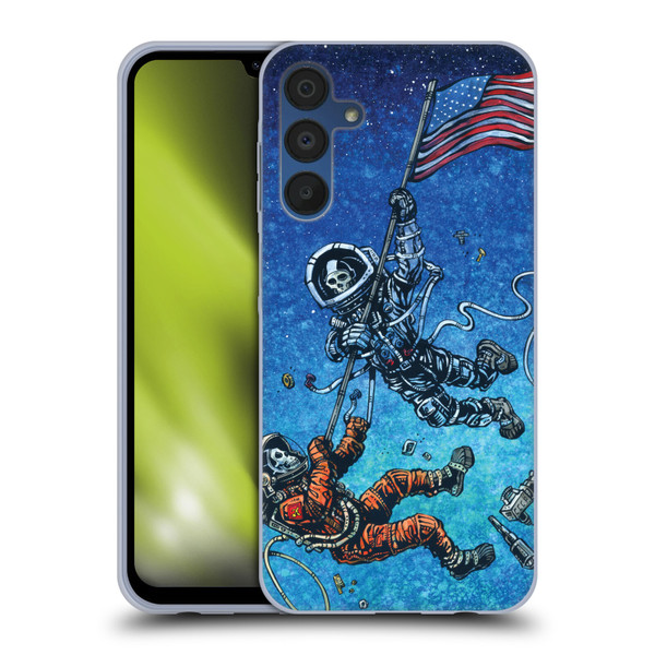 David Lozeau Skeleton Grunge Astronaut Battle Soft Gel Case for Samsung Galaxy A15