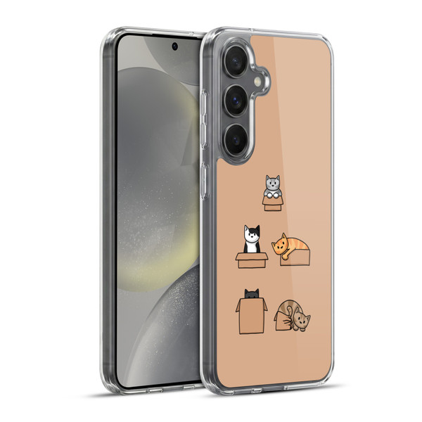 Beth Wilson Doodle Cats 2 Boxes Soft Gel Case for Samsung Galaxy S24+ 5G & MagSafe