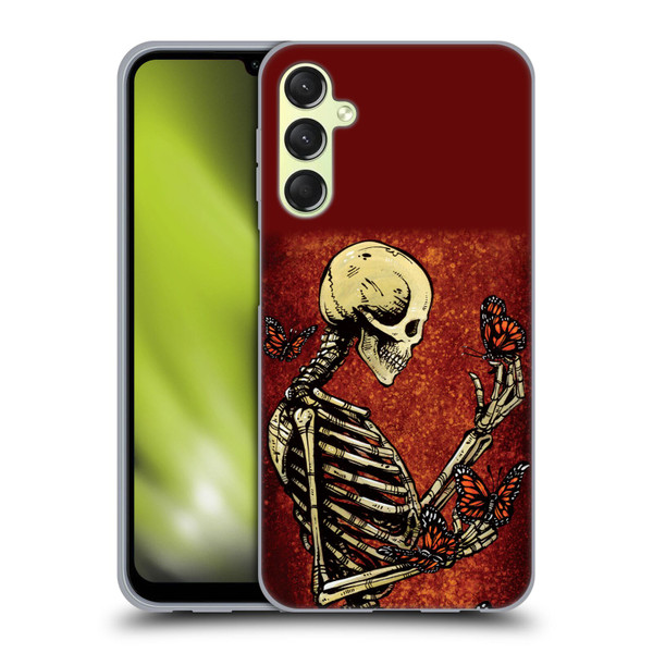 David Lozeau Skeleton Grunge Butterflies Soft Gel Case for Samsung Galaxy A24 4G / Galaxy M34 5G