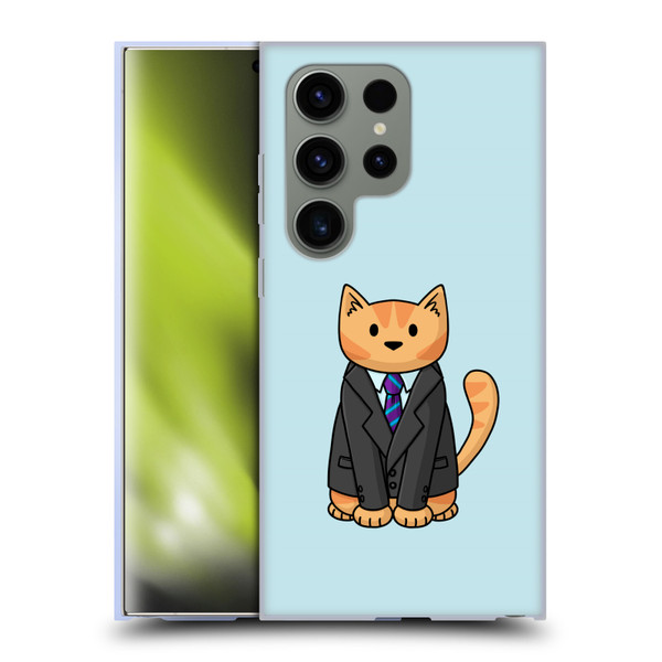 Beth Wilson Doodle Cats 2 Business Suit Soft Gel Case for Samsung Galaxy S24 Ultra 5G